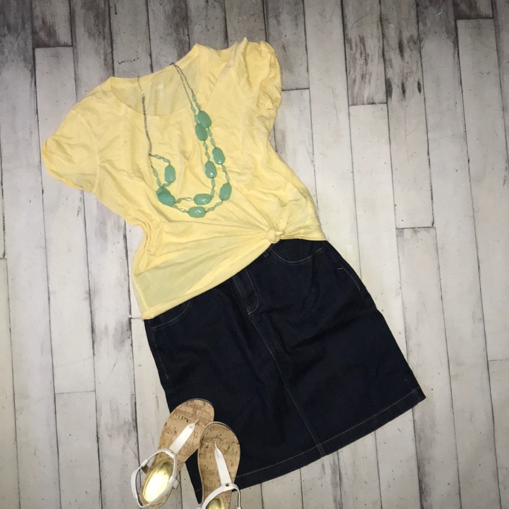 Denim pencil skirt